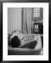 Writer Russell Finch Taking Portable Television Set To Bathroom During His Bath by George Skadding Limited Edition Pricing Art Print