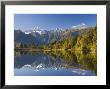 Lake Matheson, Mount Tasman And Mount Cook, Westland, South Island, New Zealand, Pacific by Schlenker Jochen Limited Edition Print