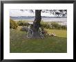 Bicycles By Tree And Couple Relaxing On The Grass, St. Pol De Leon, Carentac In Distance, Brittany by David Hughes Limited Edition Print