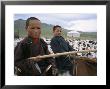 Young Boys On Horseback Herding Sheep, Mongolia, Central Asia by Bruno Morandi Limited Edition Pricing Art Print