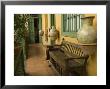 Pottery And Bench In House In Barranco Neighborhood, Lima, Peru by John & Lisa Merrill Limited Edition Print