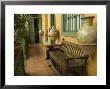 Pottery And Bench In House In Barranco Neighborhood, Lima, Peru by John & Lisa Merrill Limited Edition Print