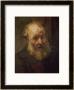Head Of An Old Man, Circa 1650 by Rembrandt Van Rijn Limited Edition Print