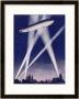 Zeppelin Raider Is Caught In The Searchlights Over The Countryside by W.R. Stott Limited Edition Print