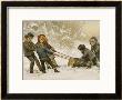 Five Children Fetch Home A Very Big Yule Log by Harriet M. Bennett Limited Edition Pricing Art Print