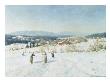 Landscape With Skiers, 1889 (Oil On Canvas) by Carl-Edvard Diriks Limited Edition Print