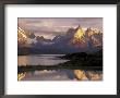 Lake Pehoe And Paine Grande At Sunrise, Torres Del Paine National Park, Patagonia, Chile by Theo Allofs Limited Edition Print