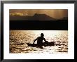 Njemp Fisherman Paddling On Lake At Sunset, Lake Baringo, Kenya by Anders Blomqvist Limited Edition Pricing Art Print