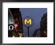 Metro Sign In Downtown City Area, Paris, France by Brimberg & Coulson Limited Edition Print