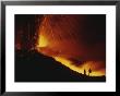 Scientists Stand Close To The Action During Etnas 2002 Eruption by Peter Carsten Limited Edition Print