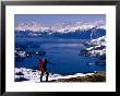 Cross Country Skier With Lake And Mountains In Background by Mark Newman Limited Edition Pricing Art Print