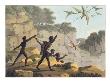 Throwing The Spear, Aborigines Hunting Birds From New South Wales Engraved By Matthew Dubourg by John Heaviside Clark Limited Edition Pricing Art Print