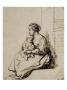 Jeune Femme Assise Tenant Son Enfant Sur Ses Genoux by Rembrandt Van Rijn Limited Edition Print