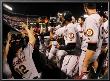 Texas Rangers V. San Francisco Giants, Game 5: Giants Celebrate An Edgar Renteria Three-Run Home Ru by Doug Pensinger Limited Edition Print