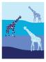 Blue Giraffes On Blue Plains by Avalisa Limited Edition Pricing Art Print
