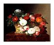 Roses In Basket On Table by Johan Laurentz Jensen Limited Edition Print