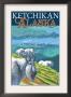 Ketchikan, Alaska - Goats On Deer Mountain, C.2009 by Lantern Press Limited Edition Print