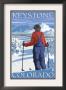 Skier Admiring - Keystone, Colorado, C.2008 by Lantern Press Limited Edition Print