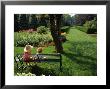 Little Girls On Bench In Garden, Oh by Jeff Greenberg Limited Edition Print