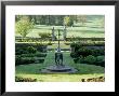 View Across Statue, Sundial And Ornate Gates Of Formal Garden, Abbotswood, Gloucestershire by Mark Bolton Limited Edition Pricing Art Print