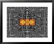 Abstract Orange Shape On Engraved-Looking Background by Albert Klein Limited Edition Print