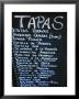 Tapas Menu On Blackboard In A Bar by Martin Skultety Limited Edition Print