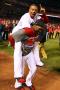 Game 7 - Rangers V Cardinals, St Louis, Mo - October 28: Adron Chambers And Arthur Rhodes by Dilip Vishwanat Limited Edition Print