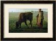 Woman Grazing Her Cow, 1858 by Jean-Francois Millet Limited Edition Print
