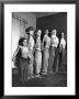 Clifford Brill Severn In A Shirtless Lineup With Sons Demonstrating Techniques Of Muscle Control by Peter Stackpole Limited Edition Pricing Art Print
