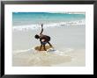 Beach Surfing At Santa Maria On The Island Of Sal (Salt), Cape Verde Islands, Africa by R H Productions Limited Edition Print