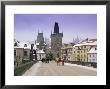 Charles Bridge And St. Vitus Cathedral In Winter Snow, Czech Republic by Gavin Hellier Limited Edition Pricing Art Print