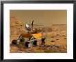 Mars Science Laboratory Travels Near A Canyon On Mars by Stocktrek Images Limited Edition Print