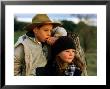 Young Farm Boy And Girl Leaning Against A Fence Post, Hamilton, Victoria, Australia by Daniel Boag Limited Edition Pricing Art Print
