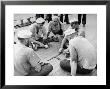 Sailors Aboard A Us Navy Cruiser At Sea Playing A Game Of Dominoes On Deck During Wwii by Ralph Morse Limited Edition Print