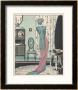 Back View Of A High Waisted Draped Gown With Train By Zimmerman by Louis Strimpl Limited Edition Print