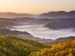 Looking Down Onto The Little Zagorian Village Of Kipi On A Misty Morning In Autumn, Just After Sunr by Lizzie Shepherd Limited Edition Print