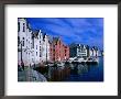 Houses And Moored Boats Along Brosundet, Alesund, Norway by Anders Blomqvist Limited Edition Print