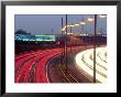 Light Streaks On Motorway At Dusk, Uk by Mike England Limited Edition Print