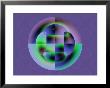 Abstract Green And Blue Fractal Pattern On Purple Background by Albert Klein Limited Edition Print