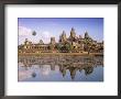 Angkor Wat Reflected In The Lake, Unesco World Heritage Site, Angkor, Siem Reap Province, Cambodia by Gavin Hellier Limited Edition Print