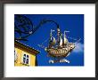 Golden Ship Hanging Sign, Old Town, Gyor, Gyor-Moson-Sopron, Hungary by Margie Politzer Limited Edition Print