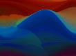 Abstract Blue Wave Formation With Red And Brown Background by Ilona Wellmann Limited Edition Print