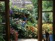 Small Town Garden: View Through French Windows To Small Courtyard Garden by Clive Nichols Limited Edition Print