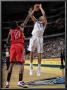 Houston Rockets V Dallas Mavericks: Dirk Nowitzki And Jordan Hill by Glenn James Limited Edition Print