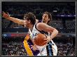 Los Angeles Lakers V Memphis Grizzlies: Marc Gasol And Pau Gasol by Joe Murphy Limited Edition Print