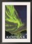Kodiak, Alaska - Northern Lights And Orcas, C.2009 by Lantern Press Limited Edition Print