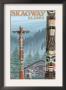 Skagway, Alaska Totem Poles, C.2009 by Lantern Press Limited Edition Print