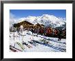 Mountain Restaurant Above Village Of Solden In Tirol Alps, Tirol, Austria by Richard Nebesky Limited Edition Print