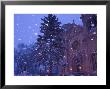 Snow Falls On A City Scene, Santa Fe, New Mexico, Usa by Ralph Lee Hopkins Limited Edition Pricing Art Print