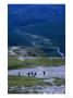 Overhead Of Trekkers Descending Ben Hope To Valley, Strathmore River Valley, United Kingdom by Mark Daffey Limited Edition Print